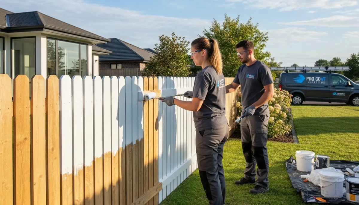 Fence painting in Oakland, CA by Oakland Paint Pros to protect and refresh weathered wood fences