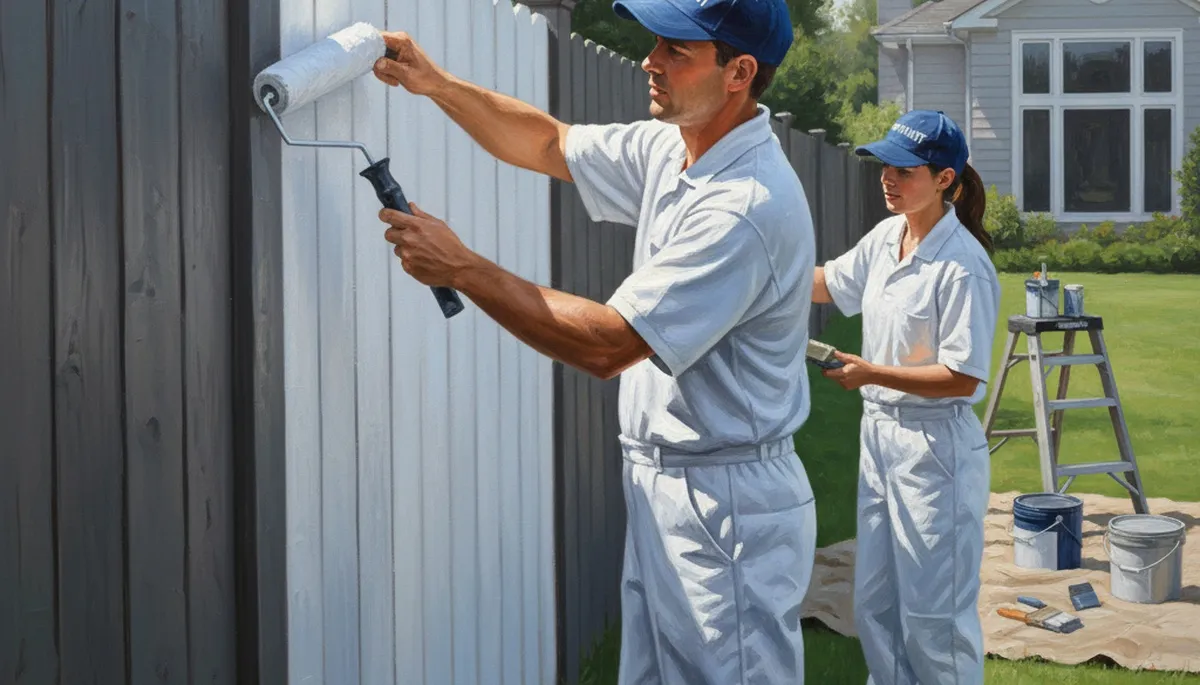 Fence painting service in Oakland, CA for weathered wood fence protection and curb appeal