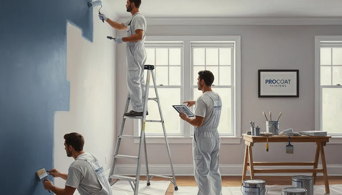 Interior house painting in Oakland, CA for walls, ceilings, and trim by Oakland Paint Pros